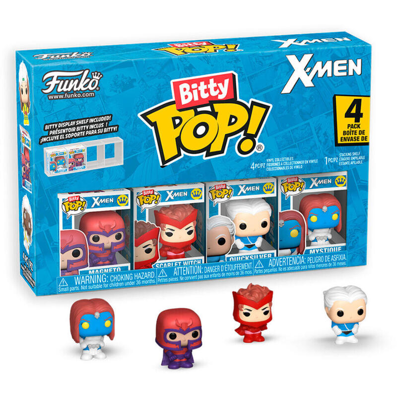 Blister 4 Figuras Bitty Pop Marvel X-Men Magneto