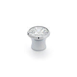 Blister Con 4 Pomos Redondos Para Mueble Fabricado En Cristal Acabado Cromo Brillo - Transparente Mod. 943 Ø27mm Rei