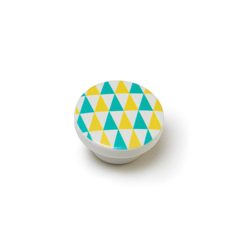 Blister Con 4 Pomos Redondos Para Mueble Fabricado En Madera Acabado Azul Mod. E223 Ø38mm Rei
