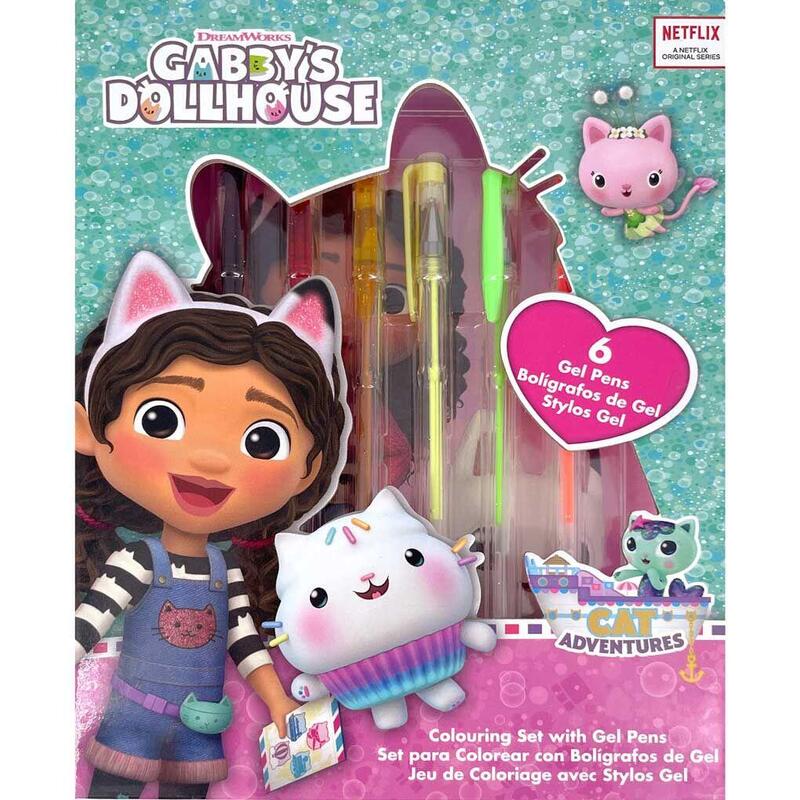 Blister Cuaderno + 6 Boligrafos Gel La Casa De Muñecas De Gabby