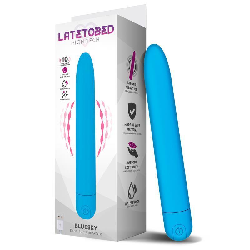 Bluesky Vibrador 10 Funciones Usb Azul Mate