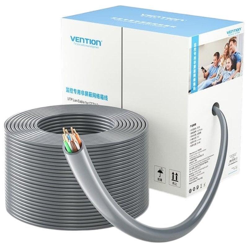 Bobina De Cable Rj45 Utp Vention Ijch305 Outdoor Patch Cat.5e 305m Gris