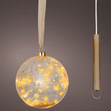 Bola Micro Led Luz Cálida, Uso Interior, A Pilas, Ø14 Cm, Transparente Con Alambre Cobre