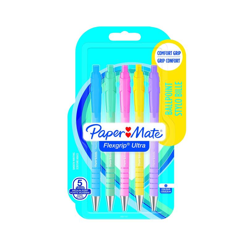 Bolígrafo Paper Mate Flexgrip Ultra Pamel. Blister Azul M De 5