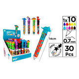Bolígrafos 10 Colores 0,7mm Dinosaurios, Diseños Surtidos, 30 Uds