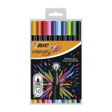 Bolígrafos De Fieltro De Punta Fina Bic Intensity (0.8 Mm) - Colores Surtidos, Paquete De 10