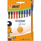 Bolígrafos De Tinta De Aceite Bic Cristal Fine 516356 10 Unidades Colores Surtidos