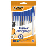 Bolígrafos De Tinta De Aceite Bic Cristal Original 516352 10 Unidades Azules