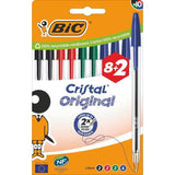 Bolígrafos De Tinta De Aceite Bic Cristal Original 516355 10 Unidades Colores Surtidos