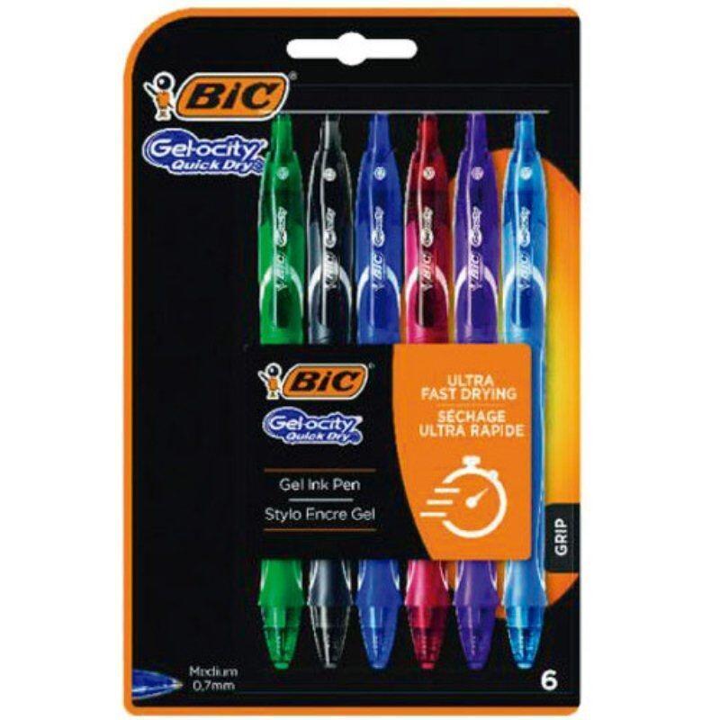 Bolígrafos De Tinta De Gel Retráctil Bic Gelocity Quick Dry 964769 6 Unidades Surtidos