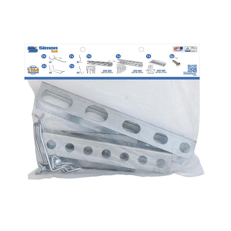 Bolsa 9 Und. Bt-Panel (6 Ganchos+3 Accs) Ac012. Simon Rack