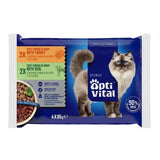Bolsas Estériles Optivital  Alimento Completo Para Gatos Adultos Esterilizados. Con Pavo Y Ternera 4x85g
