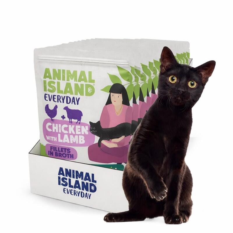 Bolsitas De Pollo Y Cordero De Animal Island Para Gatos, 12 X 85 G