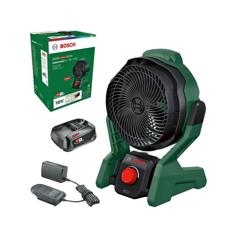 Bosch Bricolaje Y Jardín Universalfan 18v-1000, Ventilador Verde/Negro, Con Batería Y Cargador, Power For All Alliance