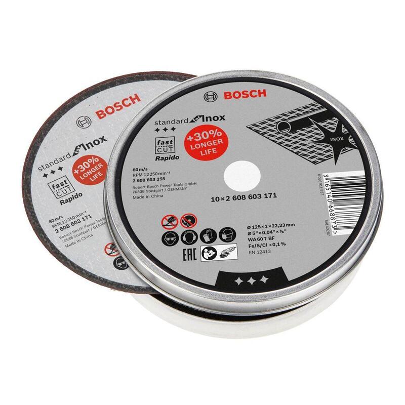 Bosch Disco De Corte Inox 125mm, 10 Piezas 2608603255