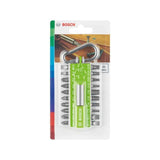 Bosch Diy & Garden Juego De Puntas De Destornillador Con Mosquetón, Juego De Puntas Verde Claro, 21 Piezas