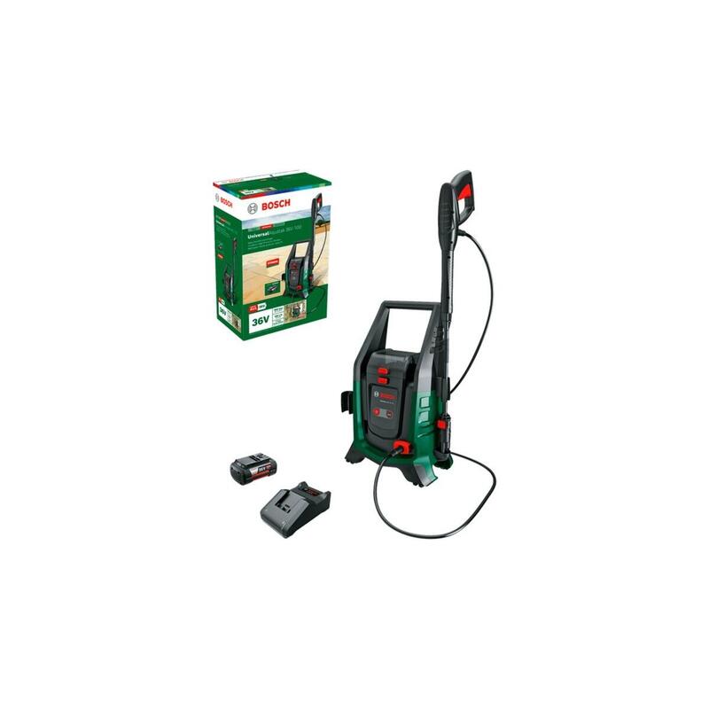 Bosch Limpiadora De Alta Presión A Batería Universalaquatak 36v-100, 36volt Verde/Negro, Batería Li-Ion 4,0ah, Power For All 06008c7002