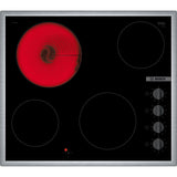 Bosch Pke645ca2e Electric Hob, Number Of Burners Cooking Zones 4, Silver Frame, Width 60 Cm, Black