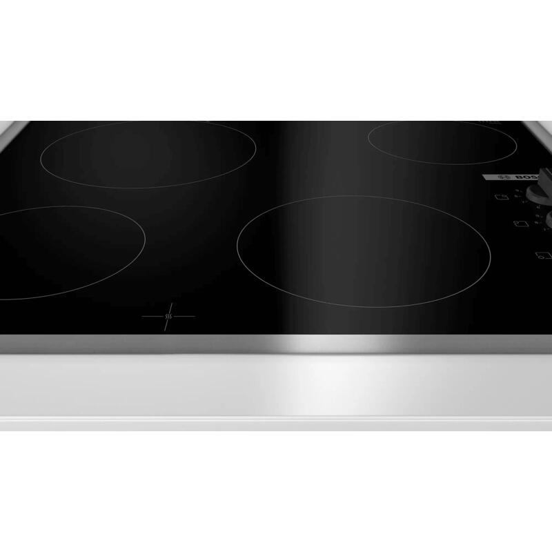 Bosch Pke645ca2e Electric Hob, Number Of Burners Cooking Zones 4, Silver Frame, Width 60 Cm, Black