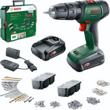 Bosch Powertools Taladro De Impacto Inalámbrico Universalimpact 18v (Verde/Negro, 2x Li-Ionen Akku 1,5ah, 241-Teiliges Set) 06039d4103