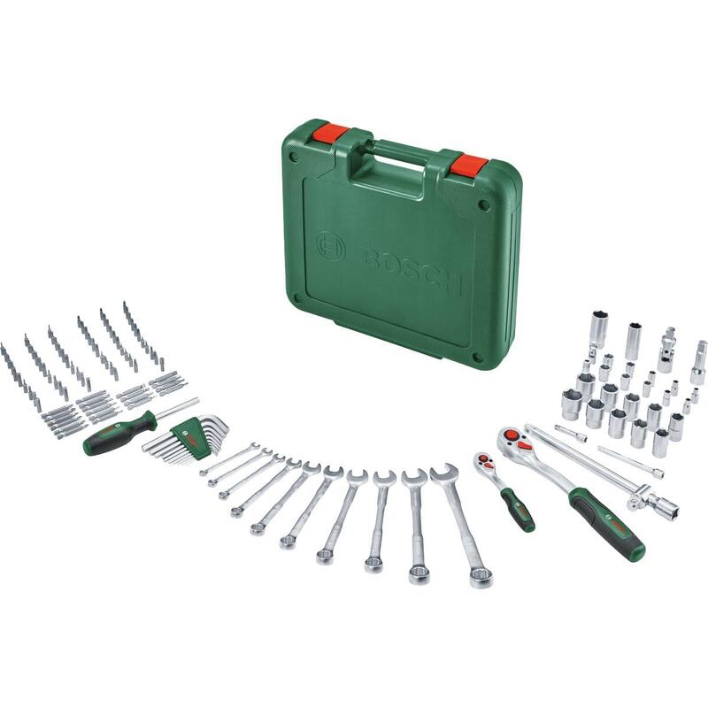 Bosch Powertools Werkzeug Set, 134-Piezas (Verde, Mit Werkzeugkoffer) 1600a039j0