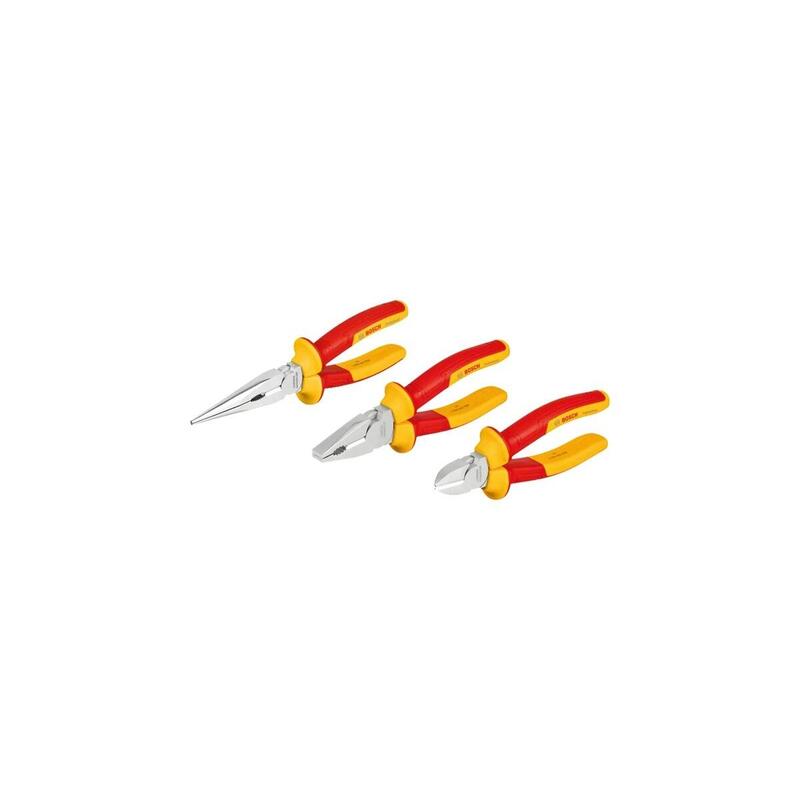 Bosch Professional Juego De Alicates Vde Professional, 3 Piezas Rojo/Amarillo 1600a02ng0