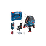 Bosch Professional Láser De Líneas Gll 3-50 Professional, Con Receptor, Láser De Líneas Cruzadas Azul/Negro, L-Boxx 136, Líneas Láser Rojas 601063803