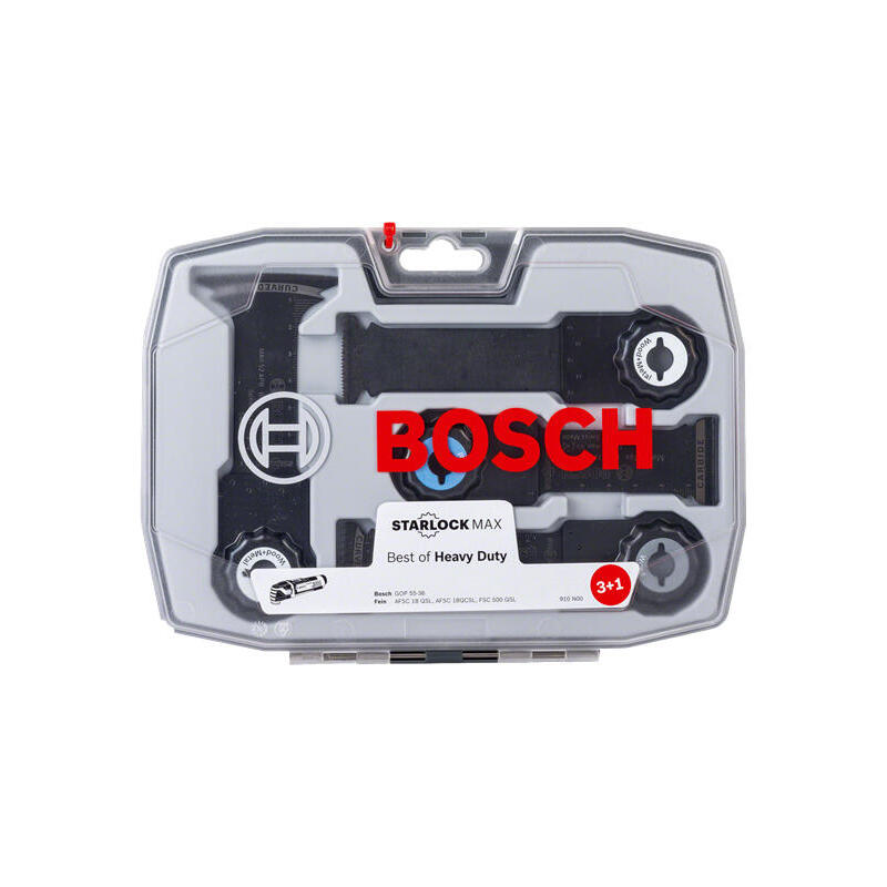 Bosch Starlock Max Best Of Heavy Duty Set, Juego De Hojas De Sierra De 4 Piezas (Para Herramientas Multifuncionales) 2608664132