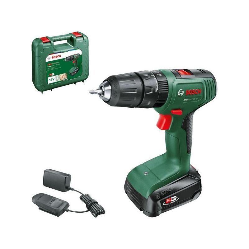 Bosch Taladro Combinado A Batería Easyimpact 18v-40 Verde/Negro, Batería Li-Ion 2,0ah, Maletín, Power For All Alliance