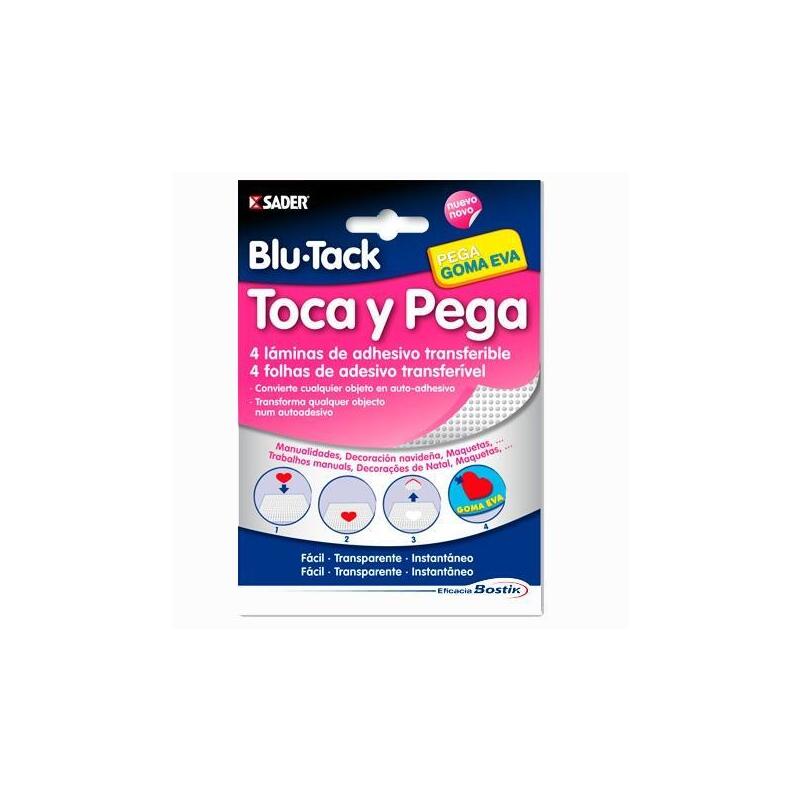 Bostik Blu Tack Toca Y Pega 4 Láminas De Adhesivo Transferible