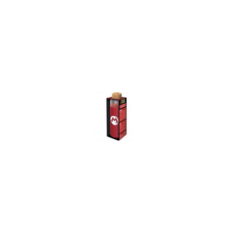 Botella Cristal Super Mario Bros Nintendo Funda Silicona 585ml