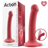 Dildo  Bouncy Silicona Líquida Hiper Flexible 7 - 18 Cm Talla M Burgundy