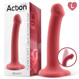Dildo Bouncyerojugdil  Silicona Líquida Hiper Flexible 7.5 - 19 Cm Talla L Burgundy