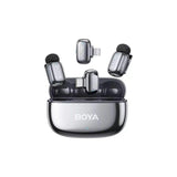 Boya Microphone Wireless Mini 2-01 2.4ghz, Ai Powered Noise Cancellation With 2 Transmitters And 2 Receivers (Type-C And Lightning) Space Gray Eu