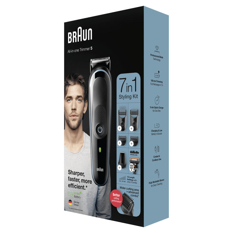 Braun All-In-One Mgk5345 Afeitadora Para La Barba Negro, Azul