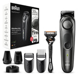 Braun Barttrimmer 7, Trimmer/Haarschneider Herren, Haarschneidemaschine, Fã¼r Gesichts- Und Kopfhaare, Lebenslang Scharfe Klingen, 39 Lã¤Ngeneinstellungen, Bt7340, Schwarz/Grau-Metallic