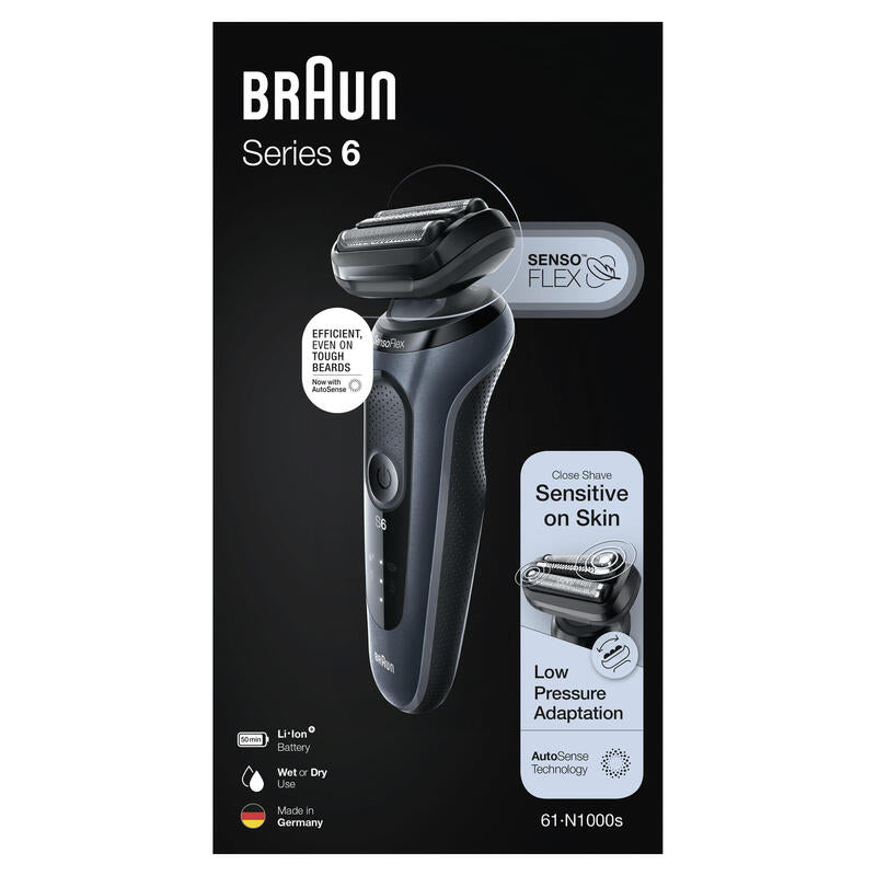 Braun Series 6 61-N1000s, Máquina De Afeitar Negro/Gris