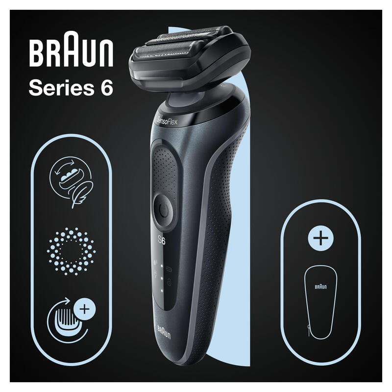 Braun Series 6 61-N1000s, Máquina De Afeitar Negro/Gris
