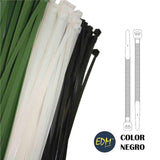 Bridas Negras 300x8mm (Bolsa 100 Unid.) Nylon Alta Calidad