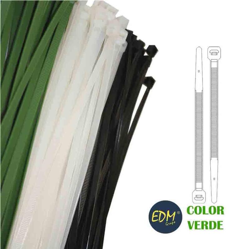 Bridas Verdes 380x4,8mm (Bolsa 100 Unid.) Nylon Alta Calidad