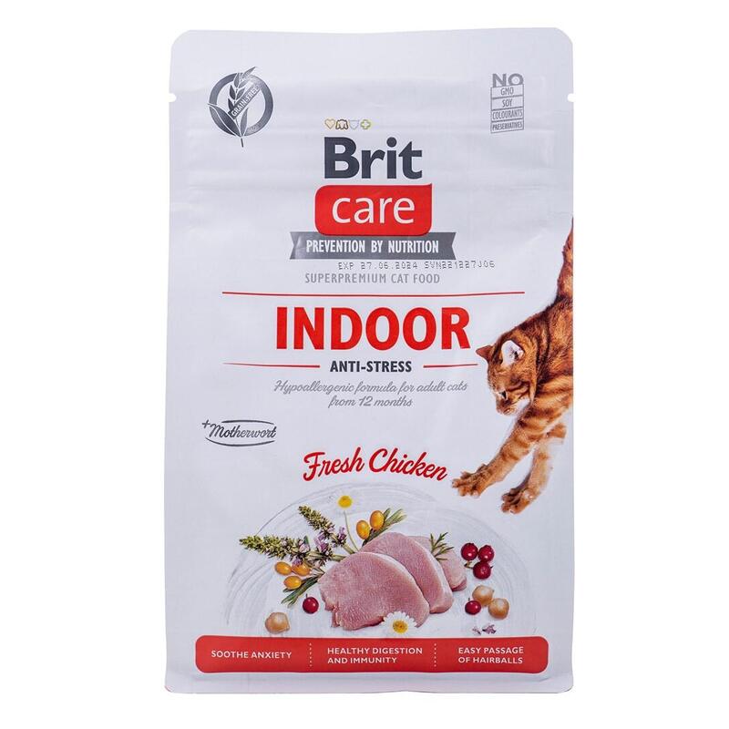Brit Care Grain-Free Adult Indoor Anti-Stress - Comida Seca Para Gatos - 400 G