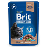 Brit Premium Cat Liver Sterilised - Comida Húmeda Para Gatos - 100g