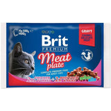 Brit Premium Cat Meat Plate - Comida Húmeda Para Gatos - 4x100g