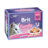 Brit Premium Family Plate Filetes En Gelatina Mezcla De Sabores - Comida Húmeda Para Gatos - 12x85g