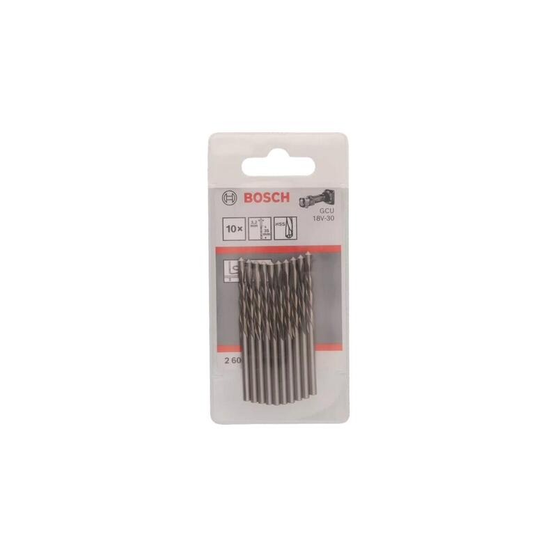 Broca De Corte Con Punta Guía Bosch Professional Ø 3,2 Mm, Para Cortadora Rotocut 10 Piezas, Para Cortadora Gcu 18v-30 Professional 2608620201