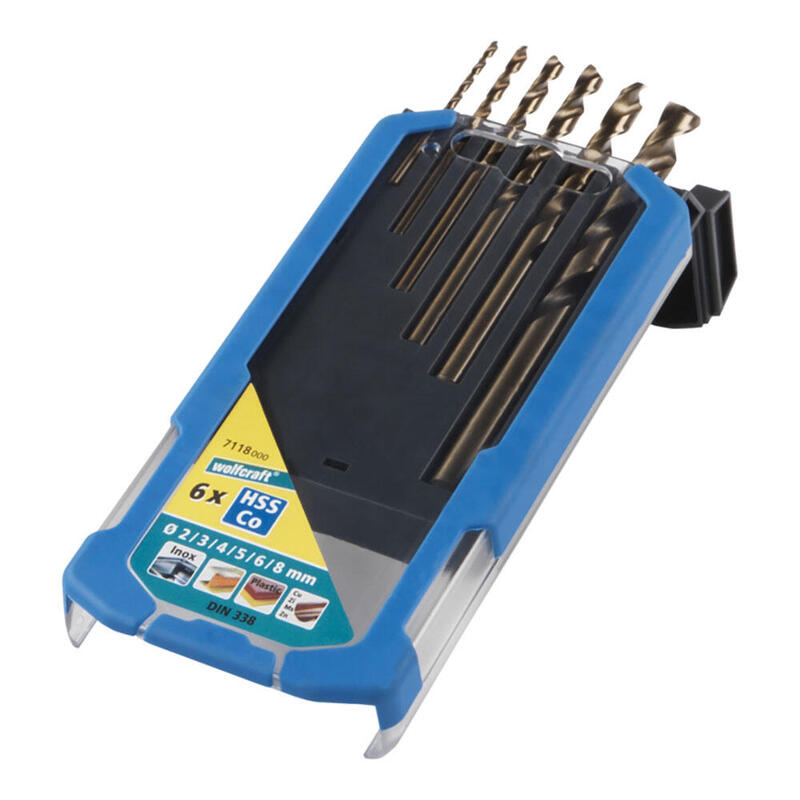 Broca Para Metal Hss Cobalto Rectificada, Ø2-8 Mm, Juego 6 Piezas