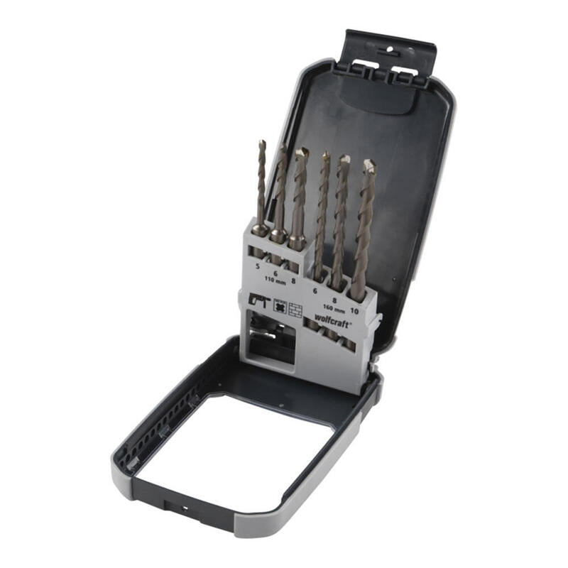 Broca Sds-Plus Para Hormigón Filo De Carburo De Tungsteno, Juego 6 Piezas, Ø5,00 - Ø10 Mm