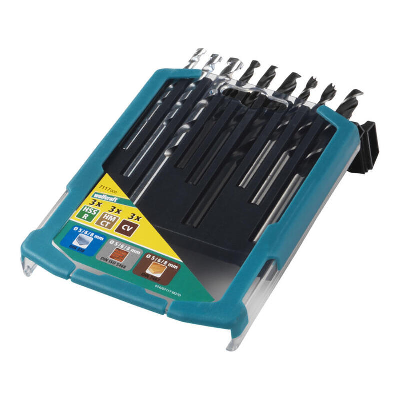 Brocas "Metal, Madera Y Piedra", Juego 9 Piezas