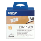 Brother Dk-11209,Negro Sobre Blanco,800) Etiquetas De Direcciones,Para Brother Ql-1050, 1060, 500, 550, 560, 570, 580, 650, 700, 710, 720, 820