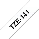 Brother Tze141 Cinta Laminada Generica De Etiquetas - Texto Negro Sobre Fondo Transparente - Ancho 18mm X 8 Metros